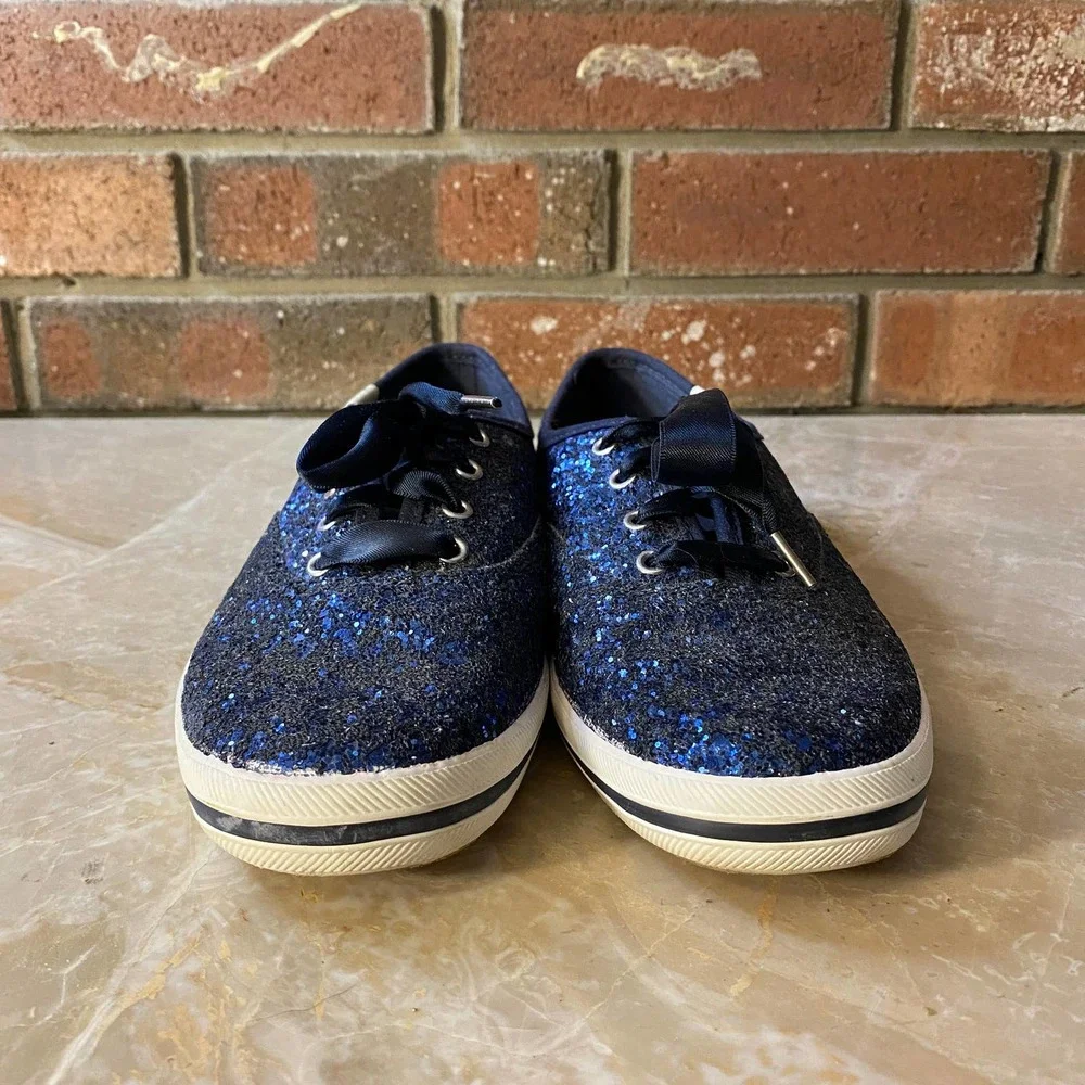 Kate Spade Keds Blue Glitter Sneaker - Picture 3 of 14
